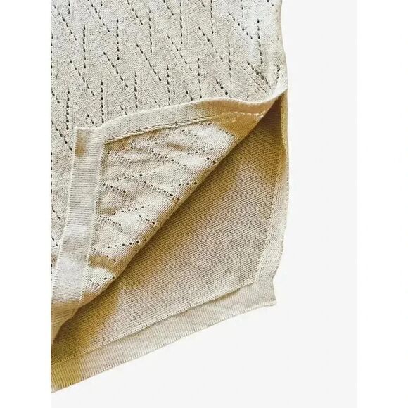 JM Collection Womens Oversized Ribbed 3/4 Sleeves Tan Open-Front Cardiga… - Picture 3 of 6